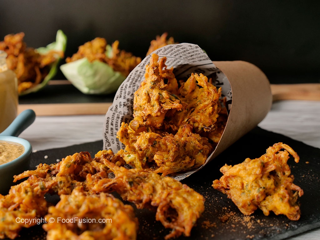 Cabbage Pakora with Til & Tamatar ki Chutney – Food Fusion