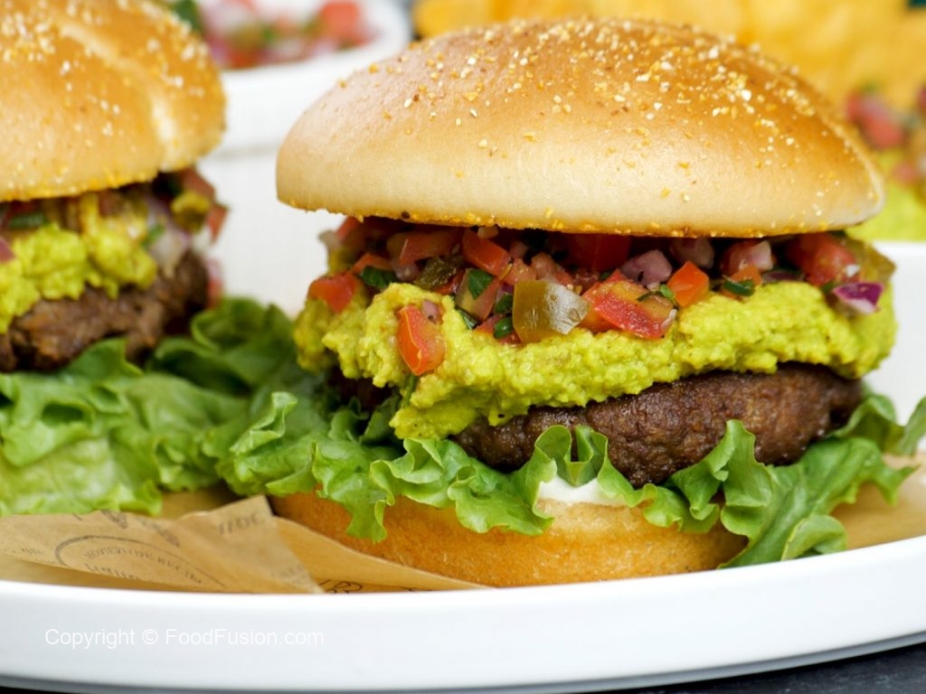 Taco Beef Burger with Guacamole and Salsa – Food Fusion