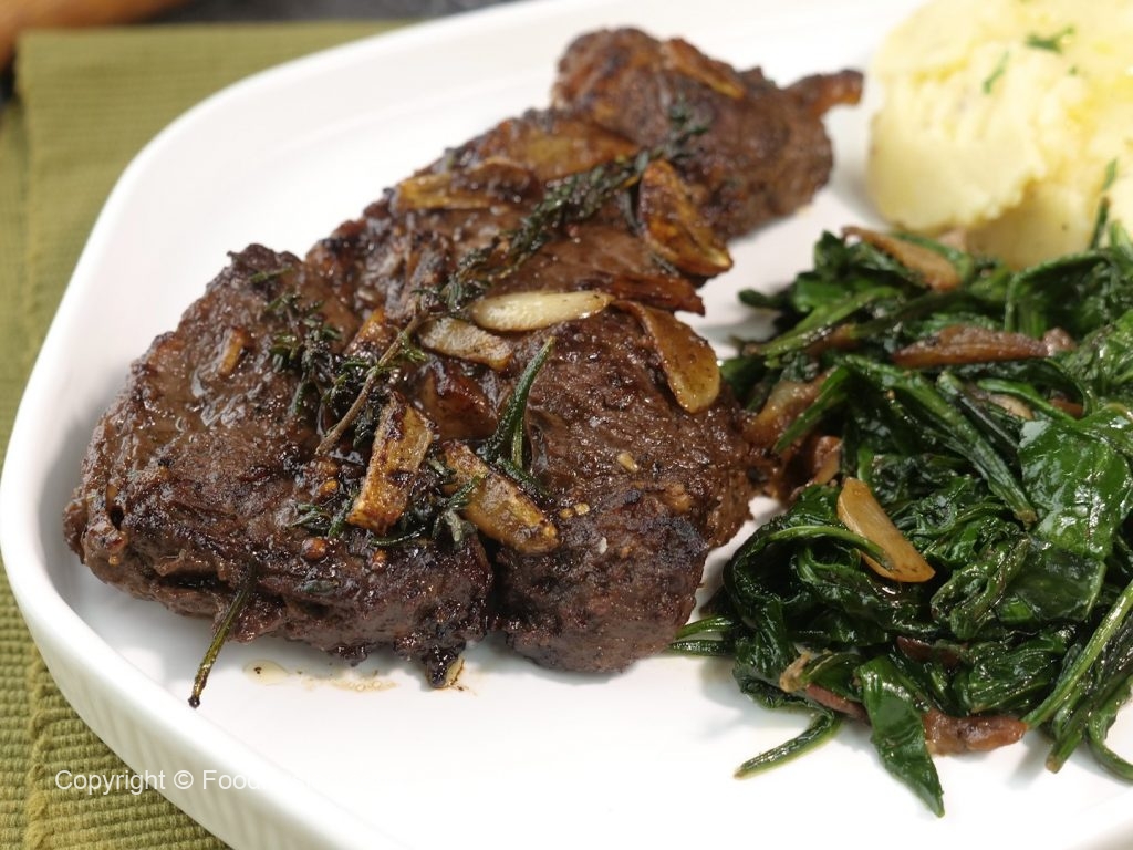 Beef steak with Sautéed Spinach & Mashed Potatoes – Food Fusion - Pakistani's No 1 Quick Recipe Plat