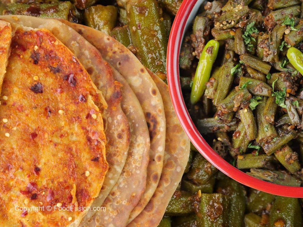 Lehsuni Bhindi With Chutney Paratha – Food Fusion